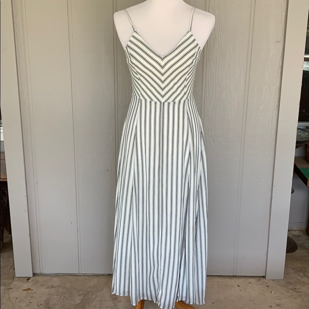 Black and Cream Maxi Dress